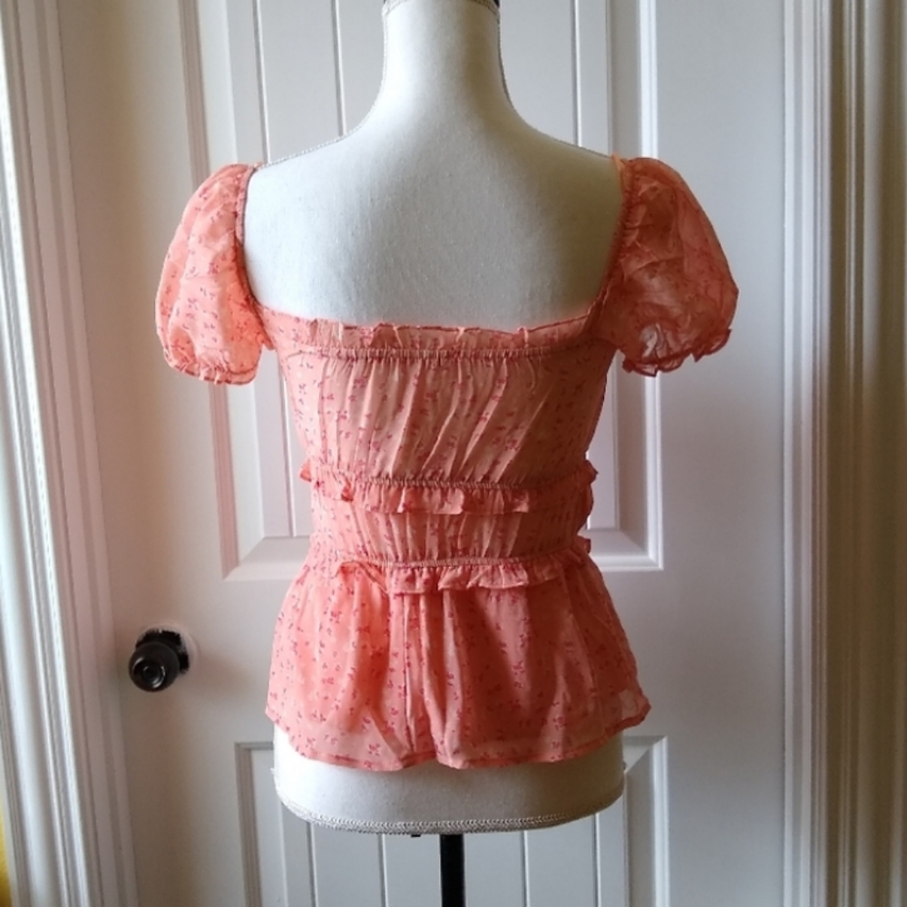 Francesca's Floral Pink Blouse - Picture 3 of 6